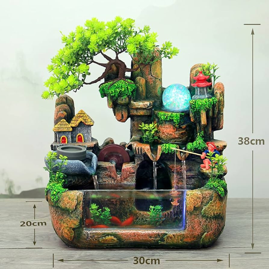 置物 Battery Operated Musical Water Fountain Amazon.com: Waterfall Fountain Tabletop Rockery Fountain